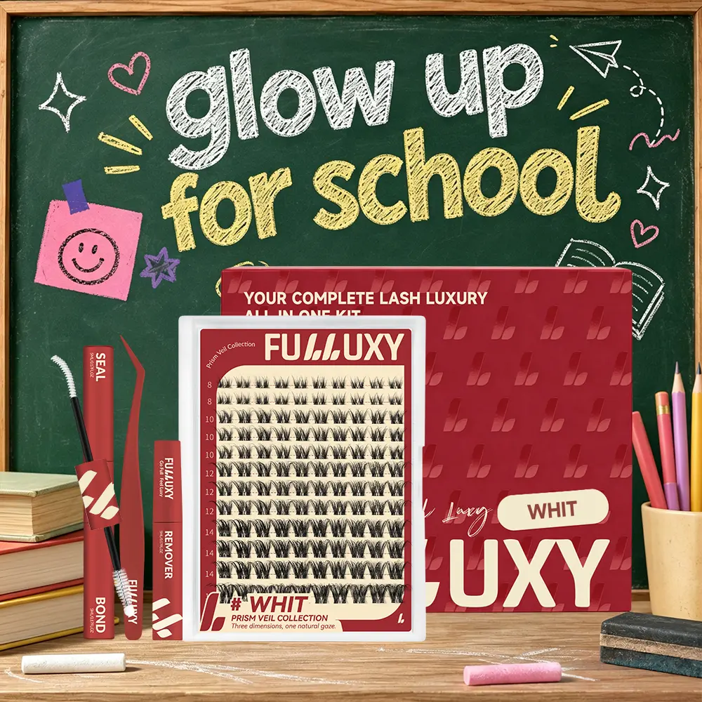 WHIT | Fulluxy Prism Veil Collection | 3D Dimensional Natural Cluster DD Curl, Sparkler Breeze Smudge-Proof Waterproof, Super Soft Thin Band, Beginner-Friendly DIY Design for Natural Daily Glowup & Voluminous Look Makeup Cosmetic
