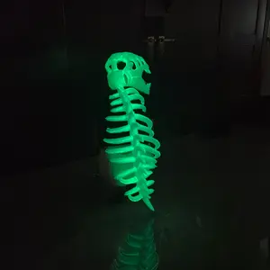 1 Piece 115cm Glow-In-The-Dark Dinosaur Skeleton Costume Headpiece, Skeleton Mask, Soft Plush Skin-Friendly, Family Parent-Child Interactive Play Prop