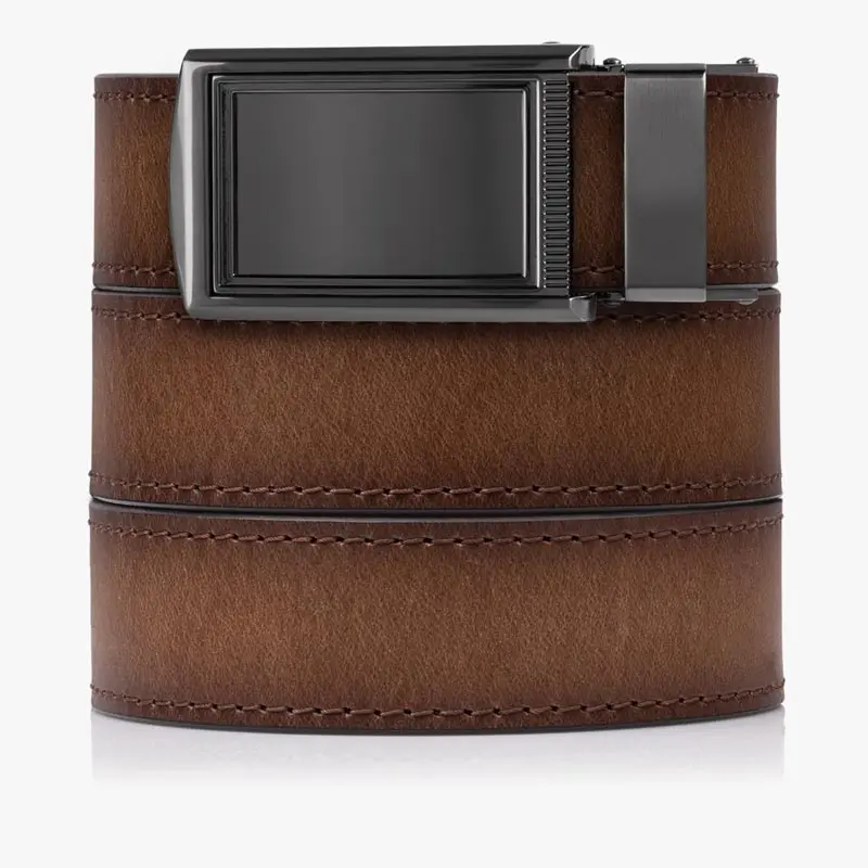 Custom Adobe Full Grain Leather Belt with Durable Buckles