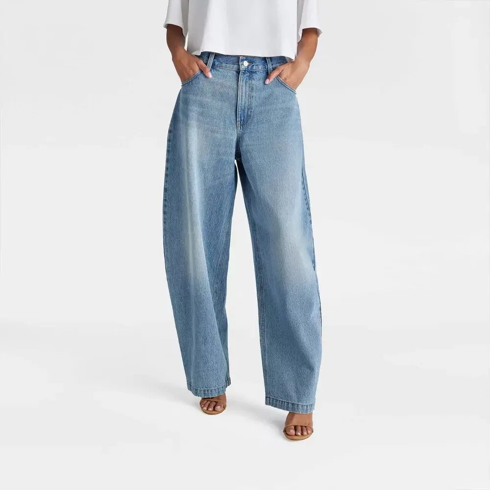 KBB by KAHLANA Women's Mid-Rise 'The Barrel Leg Jean', Vintage, Everyday