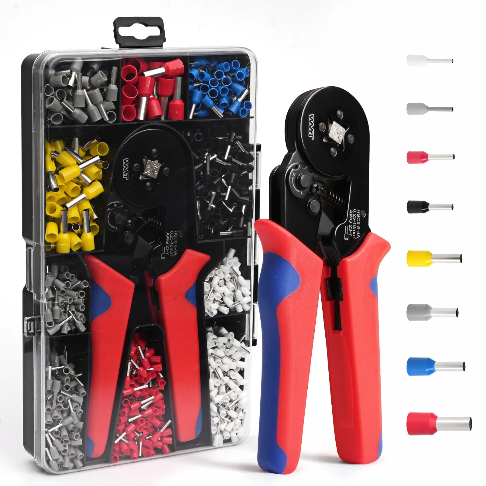 Ferrule Crimping Tool Kit with 1200pcs Wire Connectors,Wire Crimping Tool Kit Set with Storage Box,Self-Adjustable Ferrule Crimper Plier Hand Tools Home Hardware Wirepliers outdoorfun SummerVibes