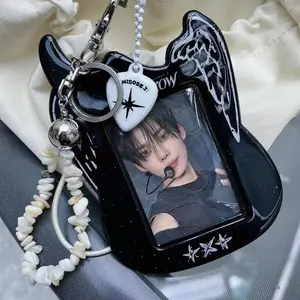 Guitar Design Photocard Holder, 3-Inch Idol Photo Card Holder, Portable Card Case with Back Pocket