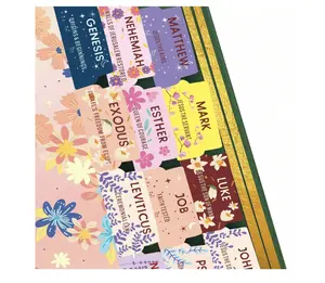 Bible Index Tabs Pastel 75 Tabs Large Print Floral Design Peel And Stick Lamination Self Adhesive Stickers for Bible Study bookmarks Sticky Labels Book Accessories Removable Dividers Tabs