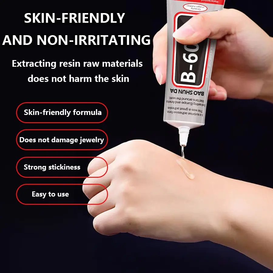Transparent Jewelry Glue 110ML B-6000, Resistant Waterproof Adhesive, High Bond Adhesive, All Purpose Superglue, Strong Flexible Bond for Repairing Jewelry and Crafts, Waterproof Bond Seal, Strong Adhesion