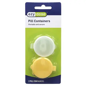 Ezy Dose Daily Round Pill Containers, 2 Count