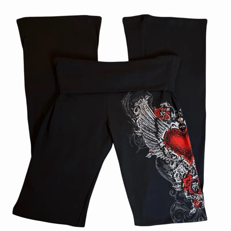 Bloody valentine foldover flared leggings