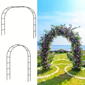 Metal Garden Arch (2 Sizes) – Outdoor Backyard Flower Garden Accessories, Climbing Plant Trellis, Wedding & Event Decoration, Free Assembly, Outdoor Garden Accessories