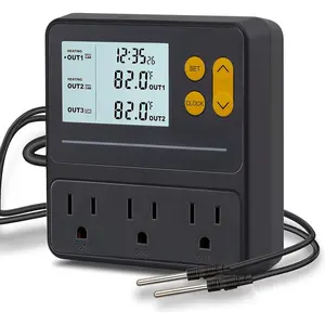 Reptile Temperature Controller with Timer Day-Night,3-Stage Outlet Thermostat Cooling Heating Mode Temperature Controlled for Ball Pythons,Mushroom,Fermentation,Bearded Dragon