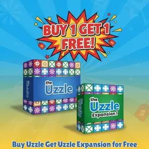 Uzzle Original Board Game with Free Expansion Pack - Engaging Educational Game for Kids & Adults, 100 Unique Puzzles, 4 Difficulty Levels, Ideal for Family Fun
