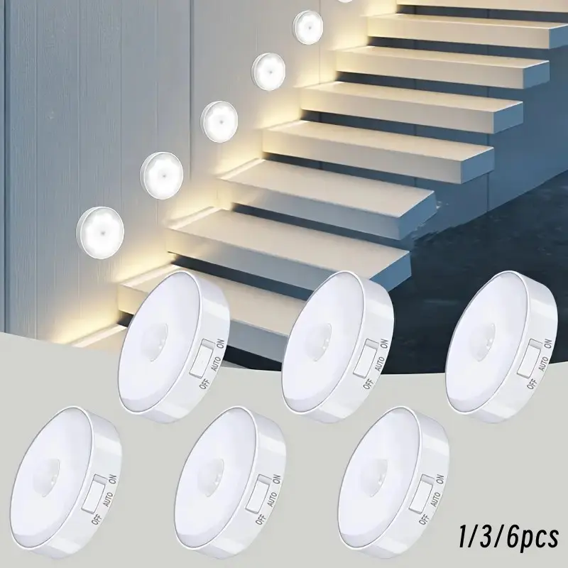 LED Reading Night Light, USB Rechargeable 6000K Indoor LED Move Sensor Light, Light Dimmable, Dimmable Nightlight, Under Cabinet Lighting, Wall Light, Closet Light, Under Cabinet Light for Stairs, Corridors, Kitchens, Home Lighting