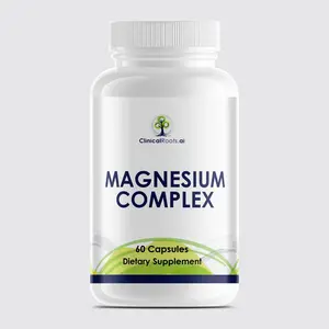 ClinicalRoots.ai Magnesium Complex - 60 Capsules Dietary Supplement for Muscle & Nerve Function Heart Health & Bone Strength
