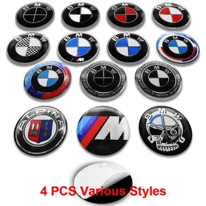 4pcs 56mm Car Badge Wheel Center Cover Stickers, HUB Caps Decal for Bmw M Series, Z4 M3 M5 M6 X3 E46 E90 E39 F10 F20 F30 G20 E60 X6, Car Decals
