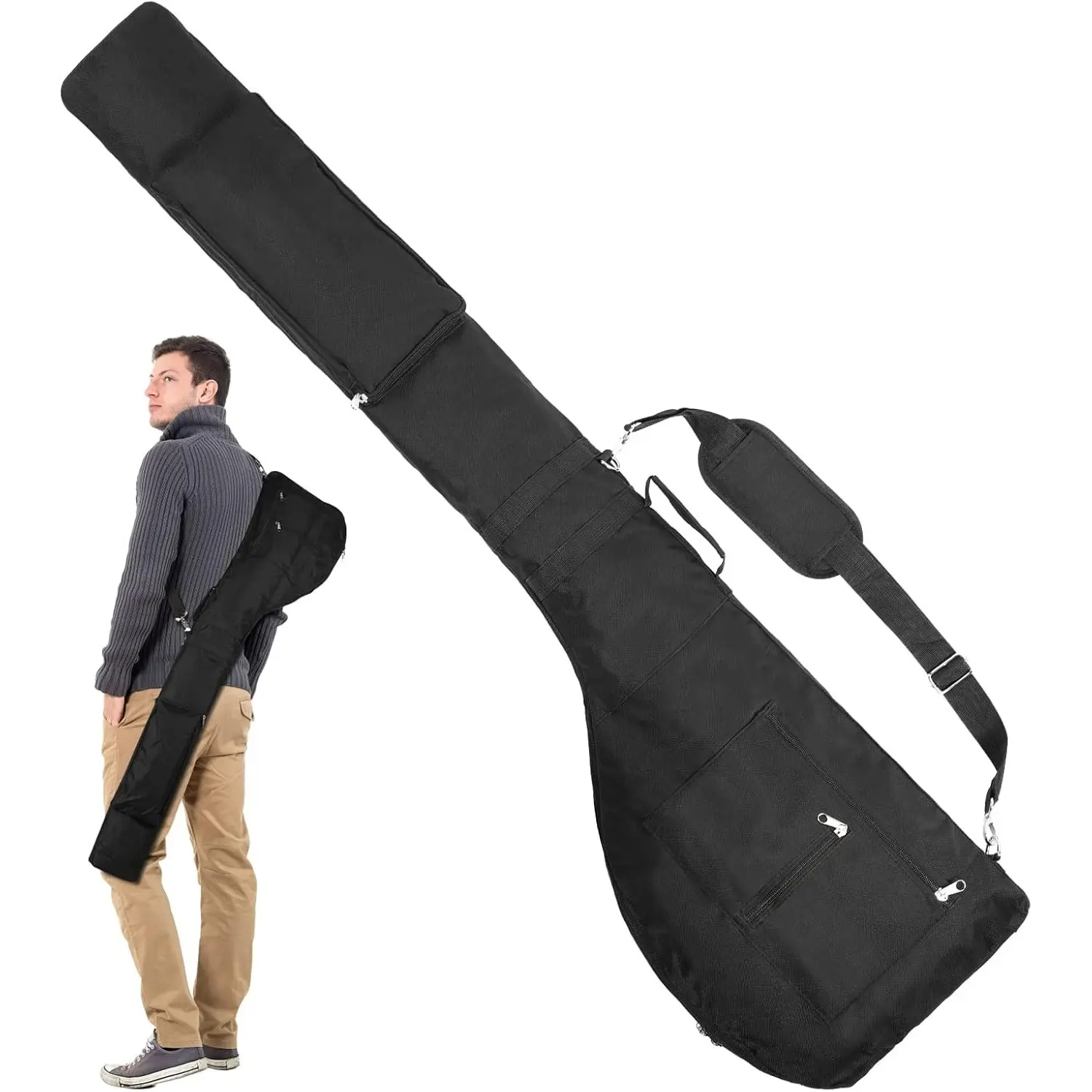 Lightweight Golf Bag, Foldable Golf Travel Bag for 8-10 Clubs, Waterproof Small Golf Carry Bag for Men and Women, Compact and Durable Design