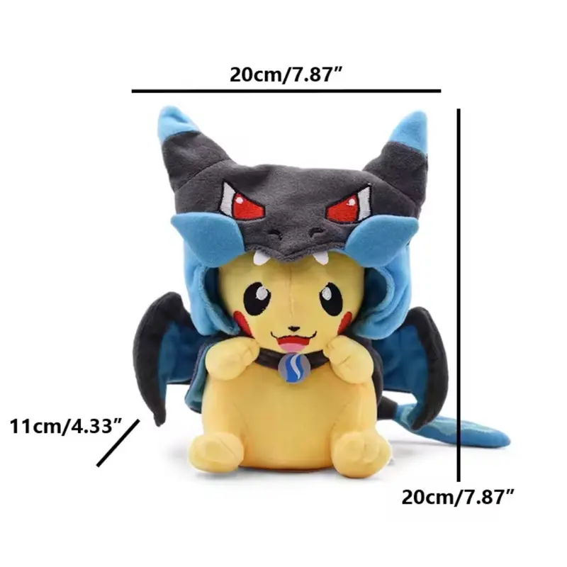 8 inch Pikachu Mega Charizard X Cosplay Plush Toy