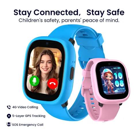 LAGENIO K3 4G Kids Wristwatch (Built-in SIM Card) - Child-Safe Wearable with Centimeter-Level Accuracy Real-Time GPS Tracking, Call+Track, Text, Camera, Pedometer, School Settings, Parental Controls, SOS Alerts, Waterproof for iOS/Android