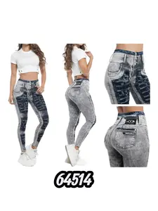 JEANS SKINNY COLOMBIAN BUTT LIFTING JEANS WITH RHINESTONES AND EMBROIDERY