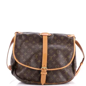 Pre-owned Louis Vuitton material Messenger Bags Saumur Handbag Monogram Canvas 35 by Rebag