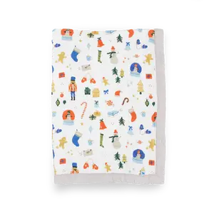 Cotton Muslin Baby Quilt - Christmas Time