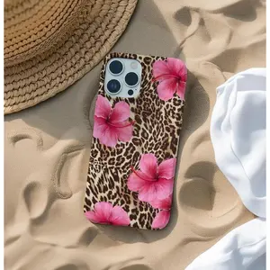 Leopard & Pink Hibiscus TPU Phone Case, Tropical Floral Animal Print Durable Protection Shell, Mobile Phone Accessories for iPhone 11/12/13/14/15/16/17 Pro-ProMax-Plus-Air