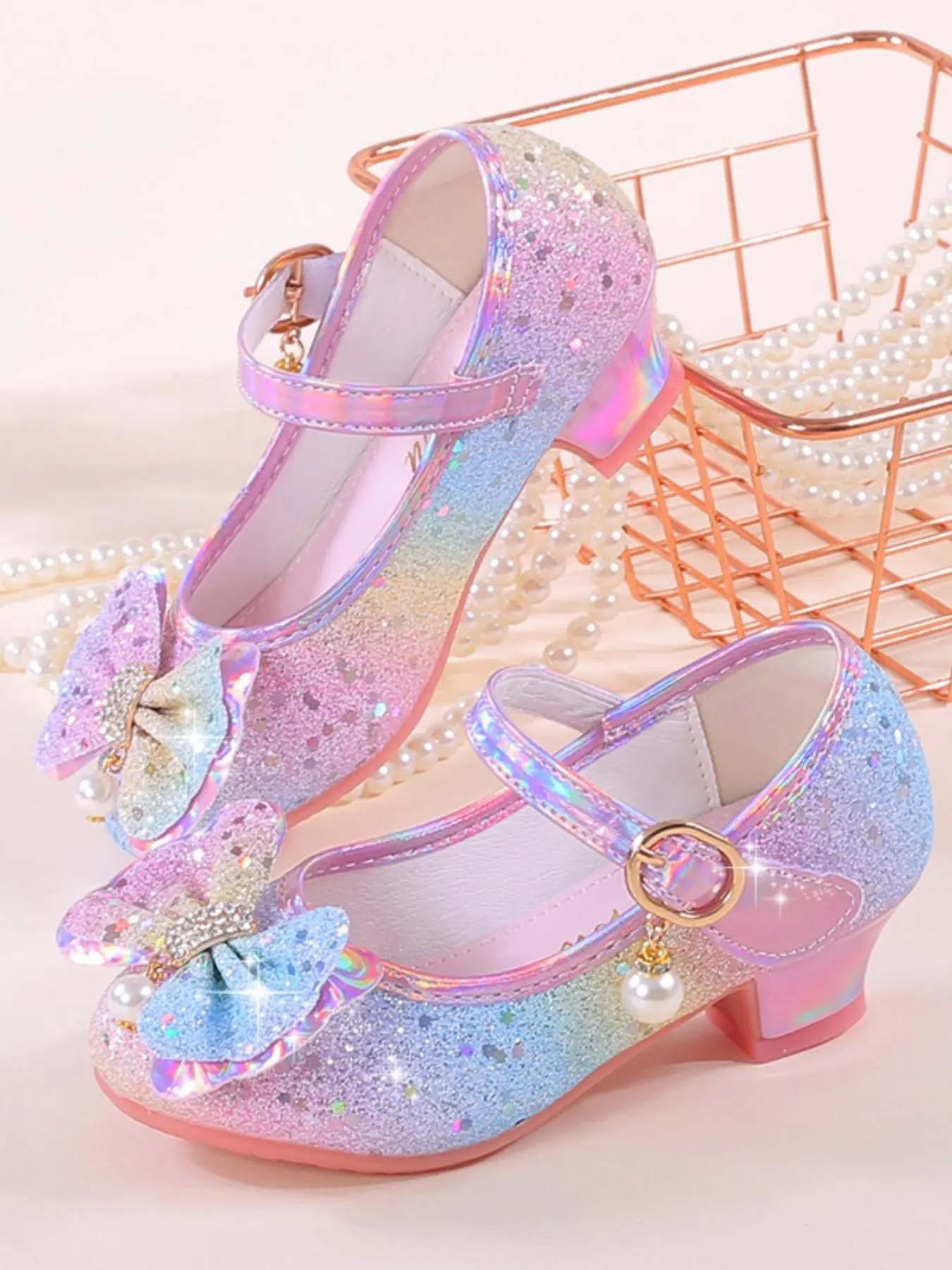 Girls Fashionable Rhinestone Butterfly & Faux Pearl Shoes, Elegant Sequin Decorated Mary Janes Shoes for Party, Daily Clothing Decor, Shoes Girls, Fashion Flat Shoes, Bowknot Design Flats, Youth Fashion Shoes