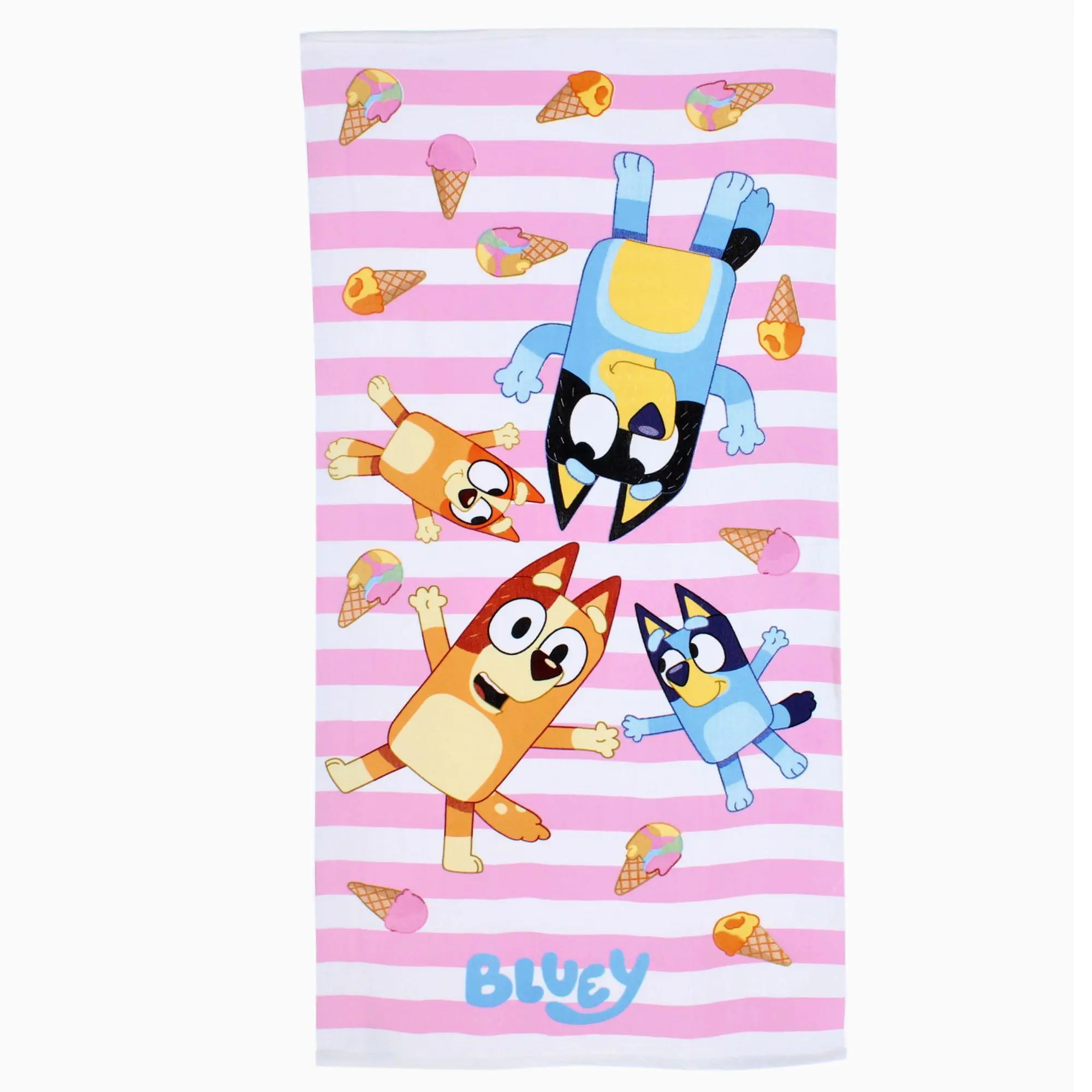 Textiel Trade Kids' Bluey Bingo Chilli and Bandit Beach Towel, Beach Towels