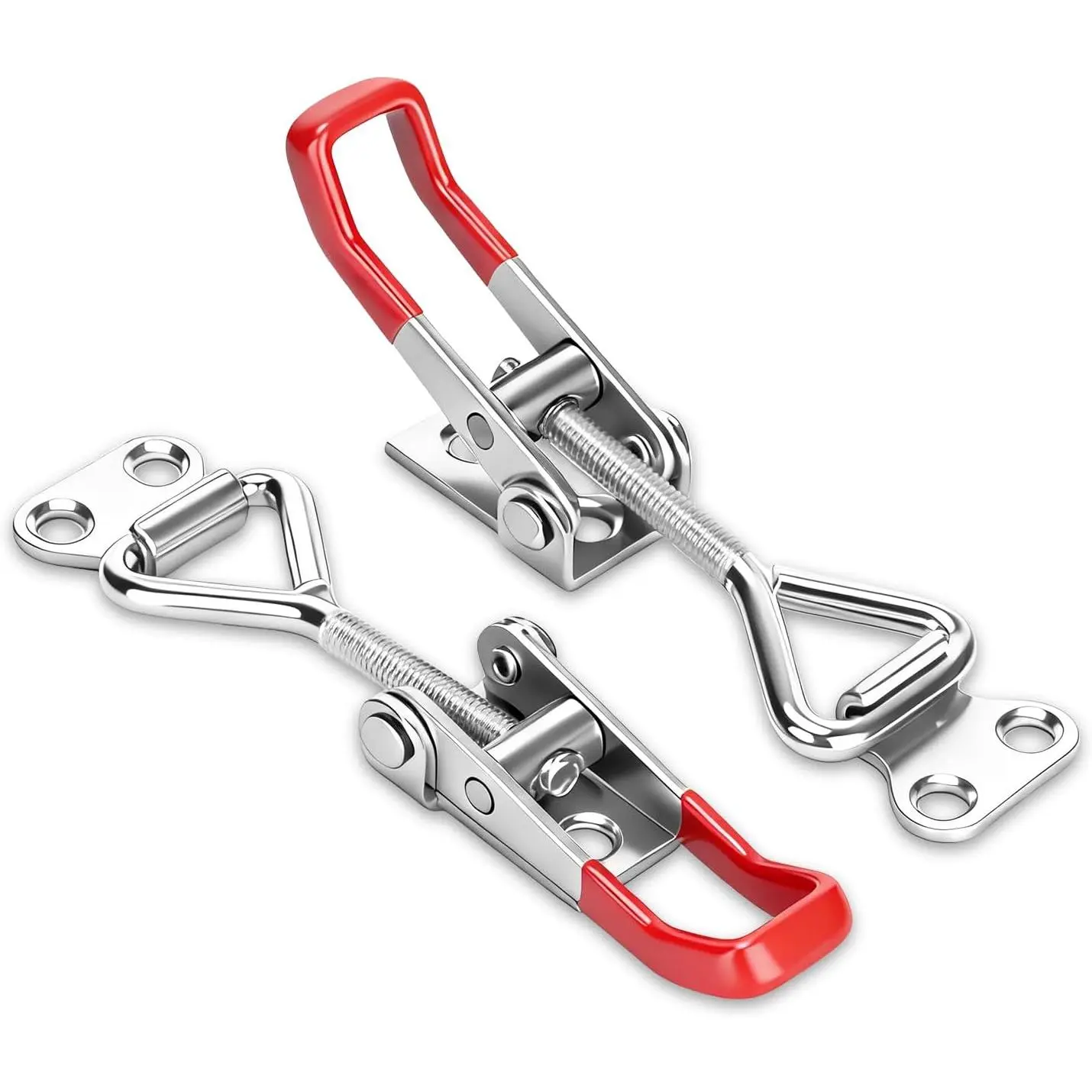 2 Pack Adjustable 4001 Toggle Latch - 220 lbs Capacity Quick Release Toggle Clamp, 3-1/2"-4-2/5" Locking Range, 4-2/5" Max Length Cabinet Latch for Freezer, Toolbox, DIY Homemade Projects (Screws Not Included)