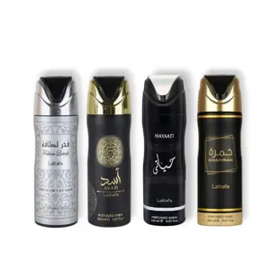 Lattafa Perfumes | 4 pc Men's Body Spray (Bundle Set) [200 ml each]  Fakhar - Asad - Khamrah - Hayaati Fragrance