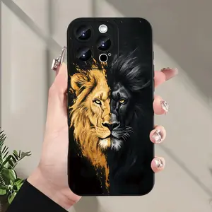 Lion Pattern Shockproof Protective Phone Case Cover for iPhone 15 15 Plus 15 Pro 15 Pro Max 11 12 13 14 15 16 16 Pro Max, Creative Design Protection