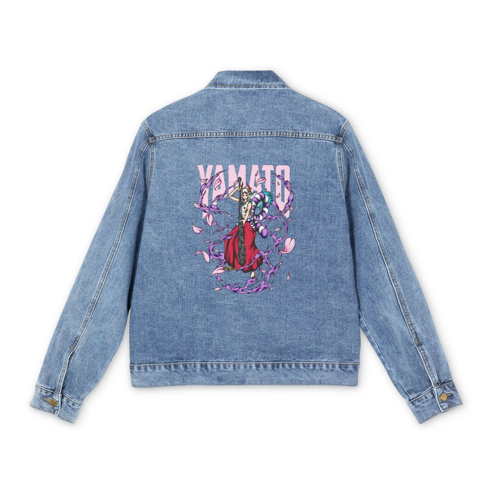 Anime Denim Jacket for Men, Japanese Cartoon Graphic, Otaku Streetwear, Manga Fashion Coat, Anime Lover Gift, DBZ, JJK, Naruto, JuJitsu Kaisen, Itadori, yuji, Satoru, Gojo, sasuke, DMS, demonslayer, Asian Style Outerwear,