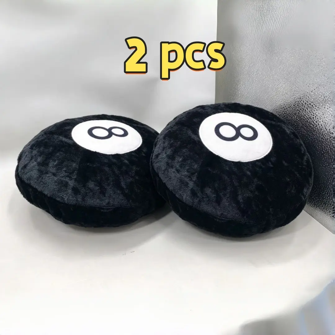 2pc Table Stuffed Billiard Soft Plush Ball, Gift Decor Pool Adult Sofa Backrest Bed Pillow, Home Cushion Simulation Cushion, Soft Furry Cushion, Soft Padded Cushion