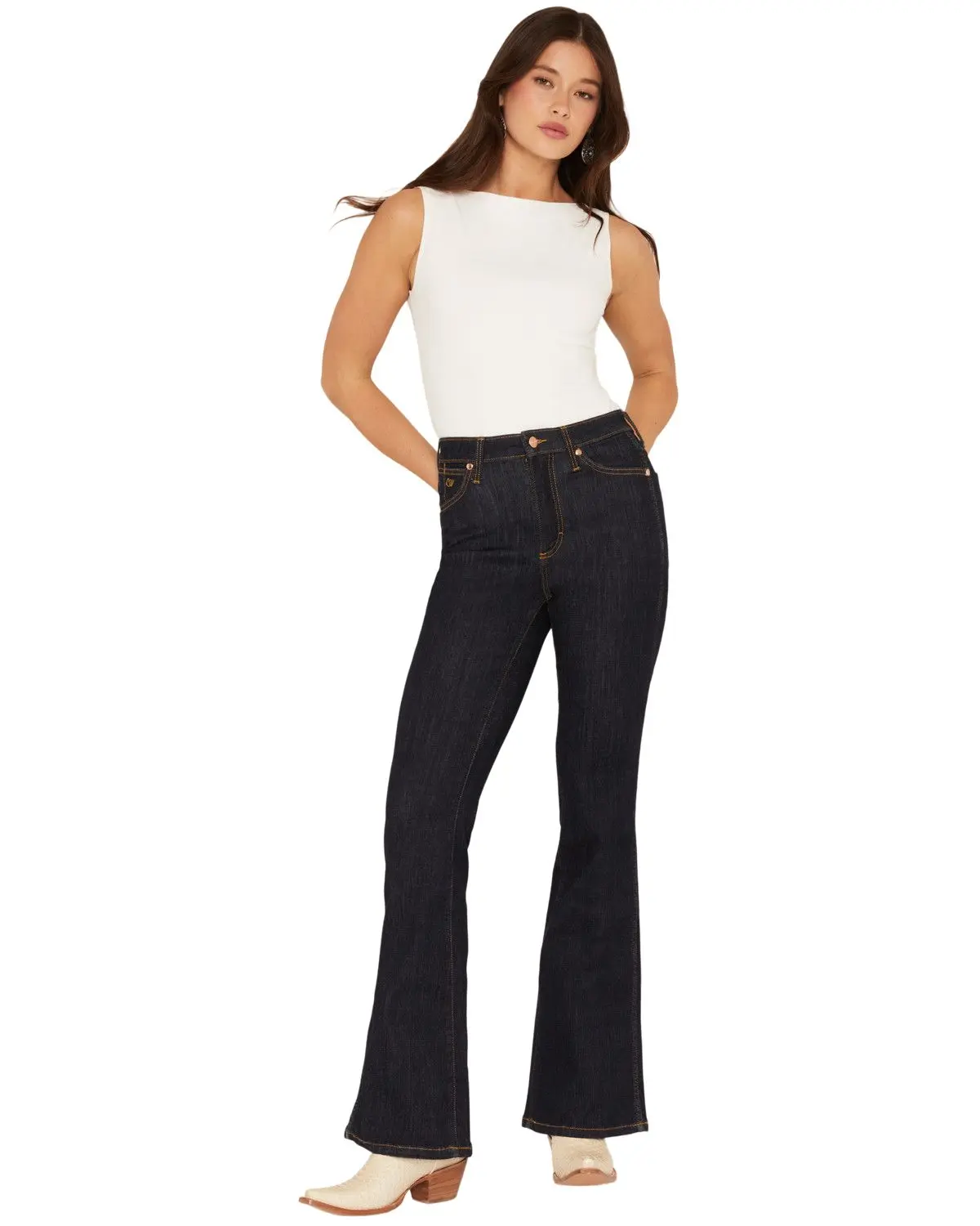Wrangler Women's X Lainey Wilson Women'S Dark Wash High Rise Flare - 112380510