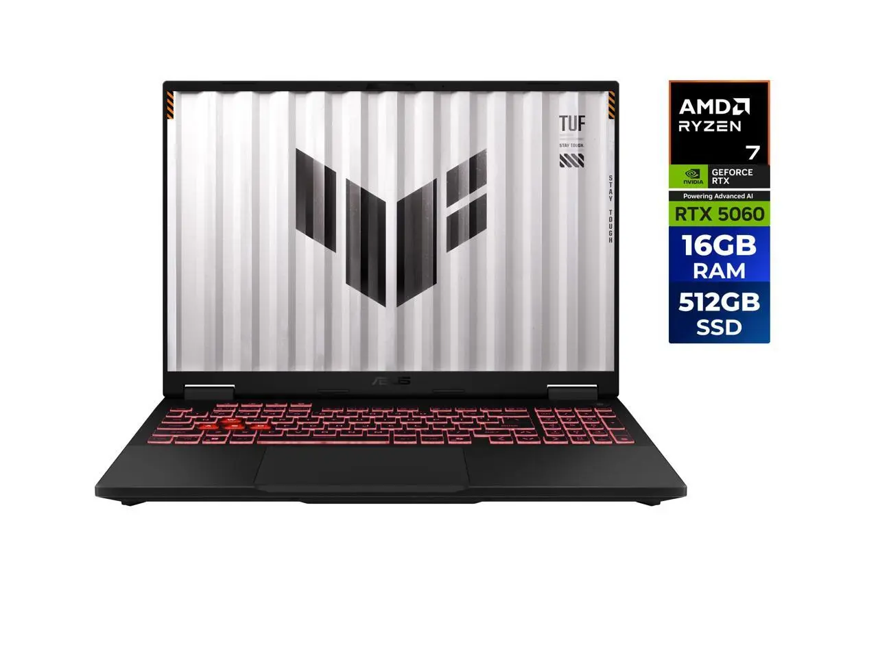 ASUS TUF Gaming - 16.0" WUXGA 144 Hz - AMD Ryzen 7 260 - GeForce RTX 5060 Laptop GPU - 16GB Memory DDR5 5600 - 512GB PCIe SSD - Windows 11 Home  (FA608UMI-NB73)