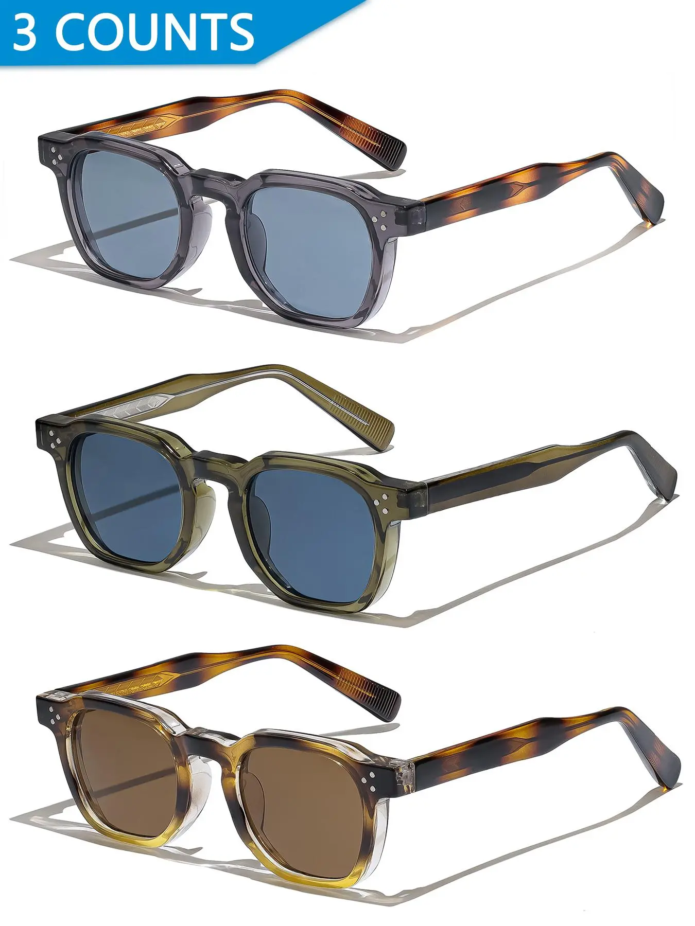 Vintage Tortoiseshell Sunglasses, Trendy Casual Sunglasses for Women and Men, Fashion Accessories for Everyday Use and Outdoor Activities, Polarized Eyewear