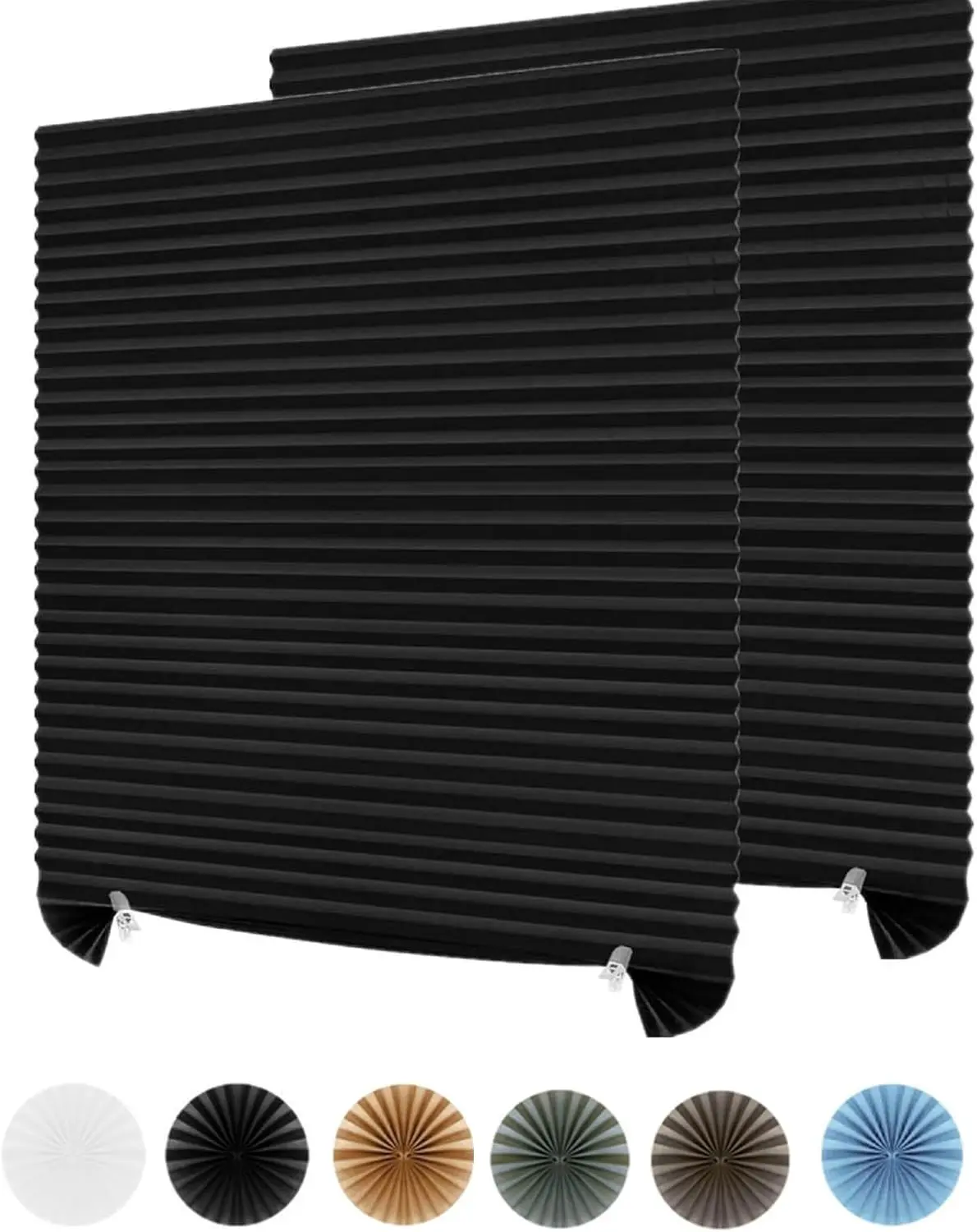 2Pcs Blackout Blinds for Windows No Drill Temporary Paper Shades | Self Adhesive,Non-Woven Fabric,Cordless,Stick on Blinds,Easy to Cut and Install,Kitchen Bathroom Bedroom Office Window Blinds