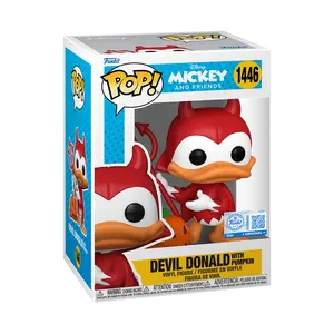 Funko Pop! Disney - Devil Donald with Pumpkin (Common) #1446 Exclusive (Sticker may vary) Collectible Pop Vinyl Figure