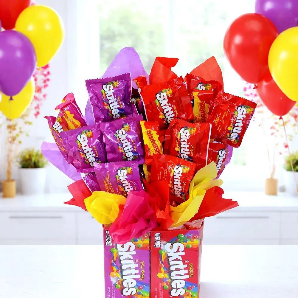 Skittles and Starburst REMIX Candy Bouquet -  Sweet Snack