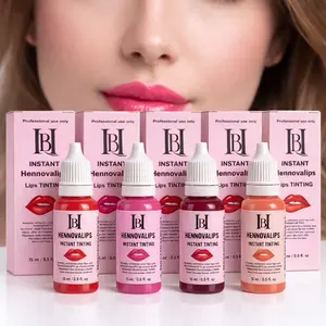 HennovaLips Instant Lip Henna Semi-Permanent Matte 15 ml Natural Secret for Hydrated Soft Lips with Amla Jojoba Seed Oil Indigofera Tinctoria Extract