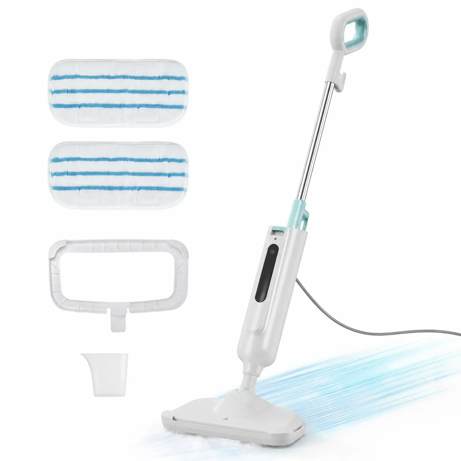 Steam Mop for Floor Cleaning,Lightweight FloorCleaner for Hardwood/Tile/Laminate Floors Carpet,With 2 Pads