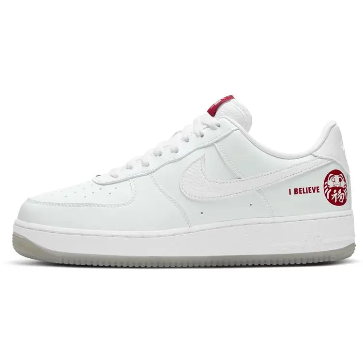 Men's Nike Air Force 1 Low Casual Trainers, Lace-Up Low-Top Shoes with Daruma Print for Casual Wear, Dd9941-100, Us 10 Eur 44, Laces Casual Trainers