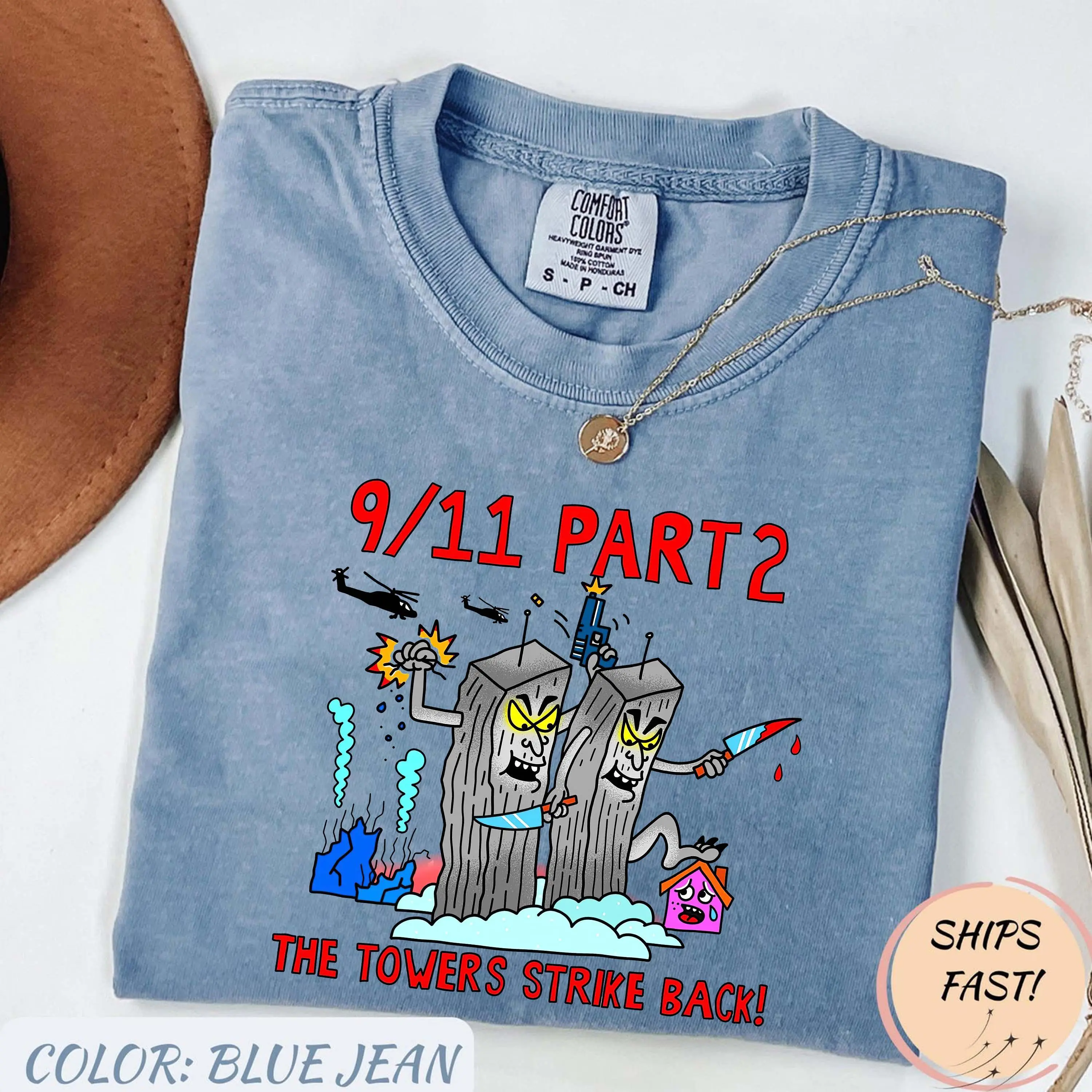 Twin Towers 9 11 Part 2 Towers Strike Back Meme T Shirt