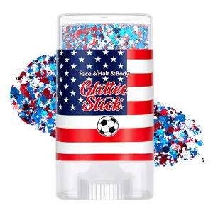 Self-Adhesive Glitter Stick | Red White & Blue Patriotic Body Makeup | 4th of July Independence Day Sparkle | Summer Vibes Festival Party Glitter | Waterproof Long-Lasting Shine for Sports Games & Holiday Gifts,summerwins