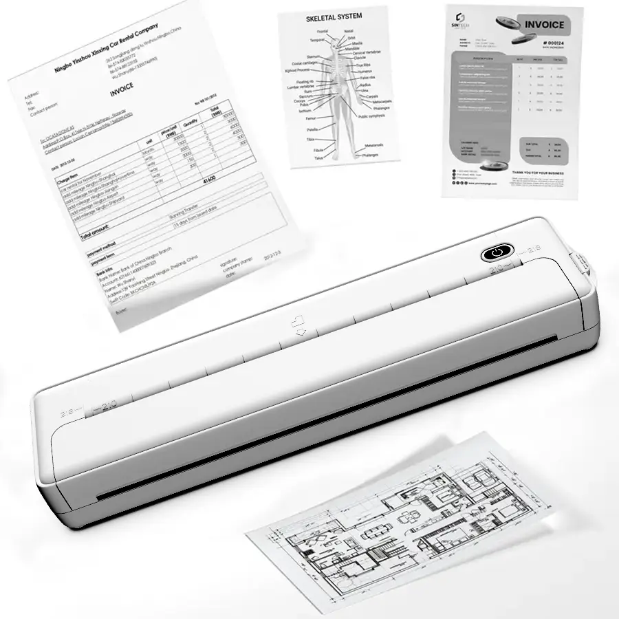 Suitable for Tattoo Paper Portable Bluetooth Thermal Printer A4 Mini Inkless Printer for Mobile and Travel Use Support Document Picture Website Page Label Maker, No, Versatile