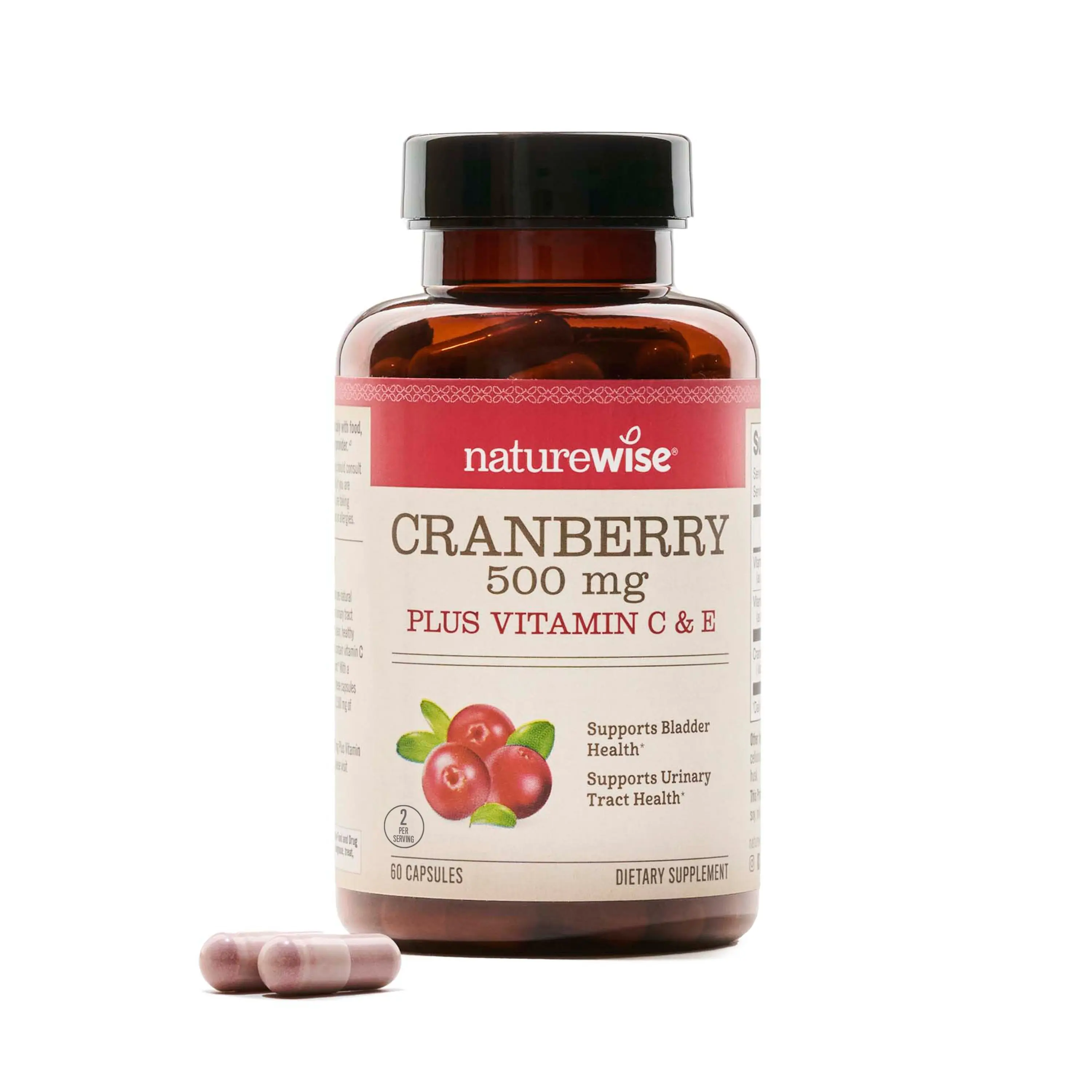 NatureWise Women's Cranberry Pills - 12,500mg* Extract Supplement with Vitamin C & E - Urinary Tract & Bladder Cleansing - Vegan, Non-GMO, Sugar-Free Capsules - USA Manufactured