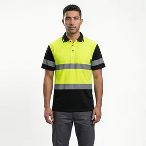 Men's Safety Polo Shirt with reflective tape, ANSI Class 2 standard