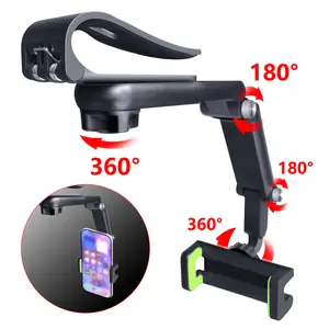 New 1080° Multi-function Sun Visor Universal 360 Degree Rotating Phone Holder Suitable for Any Scene Car Holder - Rotatable and Retractablea djusts to any angle