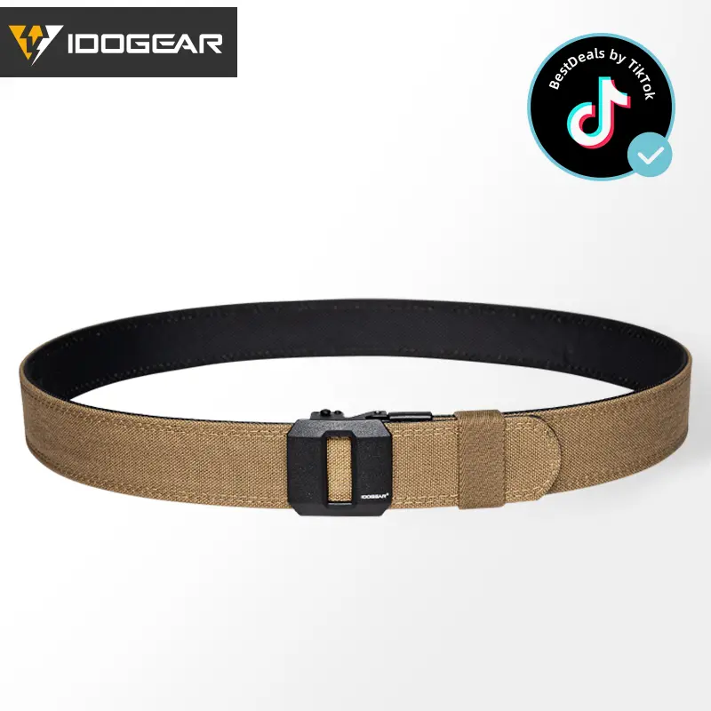 IDOGEAR Men's 1.5" EDC Ratchet Nylon Belt Quick Release Buckle No Hole Fit for Various Trouser Styles CCW Belts 3430