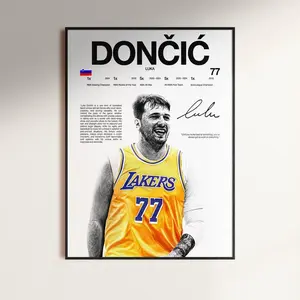 Luka Doncic Poster, NBA Wall Print, Basketball  NBA Poster Print, Sports Decor, Los Angeles Lakers Poster, NBA Gift