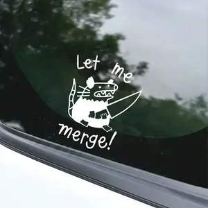 Let Me Merge Possum Car Decal Funny Possum Sticker Cute Animal Vinyl Waterproof Laptop Car Bumper Decal Gift Idea