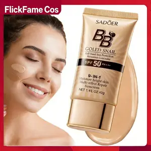 BB Cream SPF 50 PA+++ 9 in 1 Full Coverage Tinted Moisturizer Waterproof Sweatproof for Oily & Dry Skin ,Hydrating SunscreenHydrating Formula Face Sunscreen For All Skin Types Moisturizing Daily Flawless Makeup