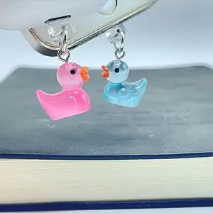 Cute Duck Design Phone Dust Plug, 1 Count Glow in The Dark Phone Charging Port Dust Plug, Phone Accessories for iPhone & Type-C Port, Phone Charms